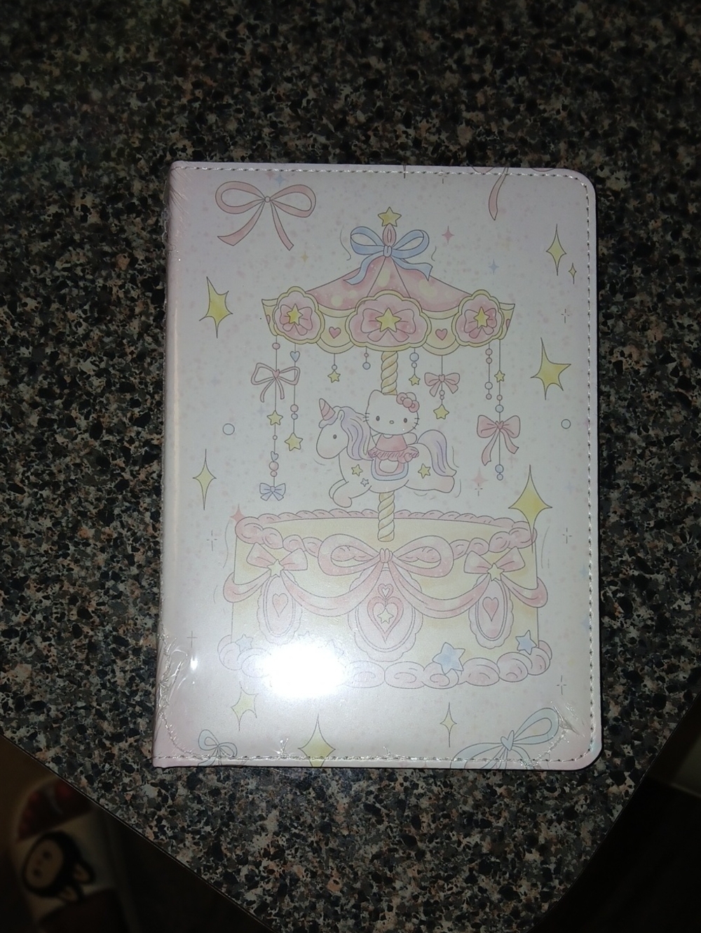 #HelloKitty #Pastel Carousel #Notebook Cover - Pink & Yellow Accents